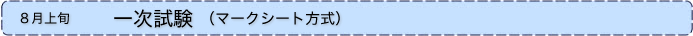 ８月上旬  一次試験（マークシート方式）