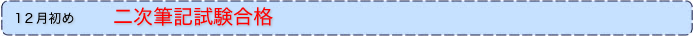 １２月初め  二次筆記試験合格